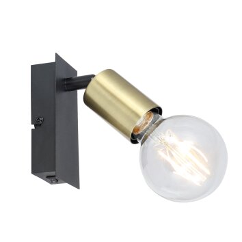 GLOBO LILIANA Wall Light antique brass, black, 1-light source
