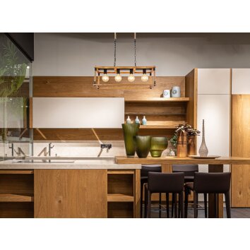 Globo VERNON Pendant Light brown, Ecru, black, 4-light sources