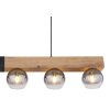 Globo MOITAS Pendant Light Wood like finish, black, 6-light sources