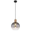 Globo MOITAS Pendant Light Wood like finish, black, 1-light source