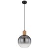 Globo MOITAS Pendant Light Wood like finish, black, 1-light source