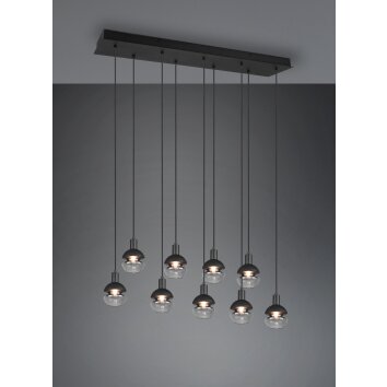 Trio Mela Pendant Light black, 9-light sources
