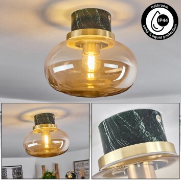 Arge Ceiling Light green, Marble Look, brass, white, 1-light source