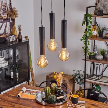 Wheelwright Pendant Light matt nickel, black, 3-light sources