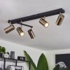 Javel Ceiling Light antique brass, black, 5-light sources