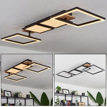 Avelal Ceiling Light LED brown, Wood like finish, black, 1-light source
