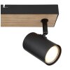 Globo ROBBY Ceiling Light Wood like finish, black, 2-light sources