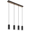 Globo ROBBY Pendant Light Wood like finish, black, 4-light sources