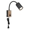 Globo ROBBY Wall Light Wood like finish, black, 1-light source