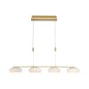 Paul Neuhaus Q-ETIENNE Pendant Light LED brass, 4-light sources, Remote control