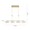 Paul Neuhaus Q-ETIENNE Pendant Light LED brass, 4-light sources, Remote control