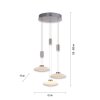 Paul Neuhaus LAUTADA Pendant Light LED brushed steel, 3-light sources