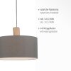 Leuchten-Direkt LINEN Pendant Light Ecru, black, 1-light source