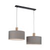 Leuchten-Direkt LINEN Pendant Light Ecru, black, 2-light sources