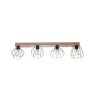 Leuchten-Direkt KASKA Ceiling Light Wood like finish, black, 4-light sources