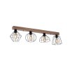 Leuchten-Direkt KASKA Ceiling Light Wood like finish, black, 4-light sources