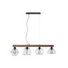 Leuchten-Direkt KASKA Pendant Light Dark wood, black, 4-light sources