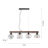 Leuchten-Direkt KASKA Pendant Light Dark wood, black, 4-light sources