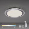 Leuchten-Direkt CYBA Ceiling Light LED silver, 2-light sources, Remote control, Colour changer