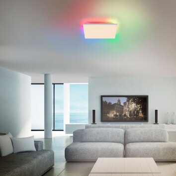 Leuchten-Direkt CONRAD Ceiling Light LED white, 2-light sources, Remote control, Colour changer