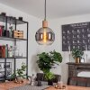 Vouhet Pendant Light brown, Wood like finish, black, 1-light source