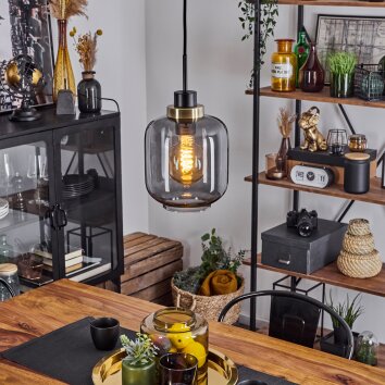 Curveira Pendant Light bronze, black, 1-light source