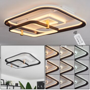 Agordela Ceiling Light LED brass, white, 1-light source, Remote control