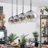 Koyoto  Pendant Light glass 25 cm clear, Smoke-coloured, 4-light sources