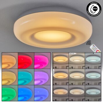 Monfebres Ceiling Light LED silver, white, 1-light source, Remote control, Colour changer