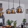 Koyoto  Pendant Light glass 25 cm chrome, Smoke-coloured, 3-light sources
