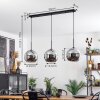 Koyoto  Pendant Light glass 25 cm chrome, Smoke-coloured, 3-light sources