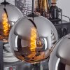 Koyoto  Pendant Light glass 25 cm chrome, Smoke-coloured, 3-light sources