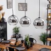 Koyoto  Pendant Light glass 30 cm chrome, clear, Smoke-coloured, 3-light sources