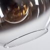 Koyoto  Pendant Light glass 30 cm chrome, clear, Smoke-coloured, 3-light sources
