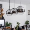 Koyoto  Pendant Light glass 30 cm chrome, clear, Smoke-coloured, 3-light sources