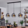 Koyoto  Pendant Light glass 30 cm chrome, clear, Smoke-coloured, 3-light sources