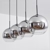 Koyoto  Pendant Light glass 30 cm chrome, clear, Smoke-coloured, 4-light sources