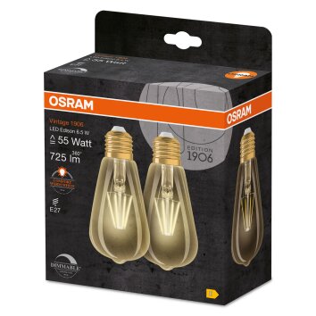 OSRAM Vintage 1906 Set of 2 LED E27 6,5 Watt 2400 Kelvin 725 Lumen