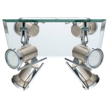Eglo TAMARA Ceiling Light LED chrome, matt nickel, 4-light sources