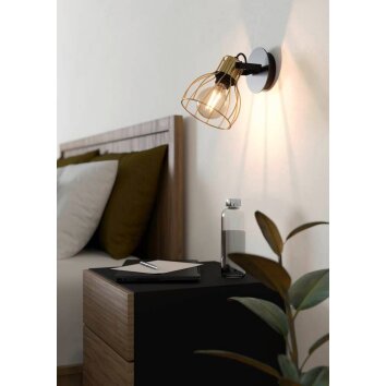 Eglo SAMBATELLO Wall Light brass, black, 1-light source