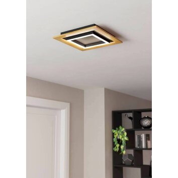 Eglo TIRRENARA Ceiling Light LED brown, black, 4-light sources, Remote control