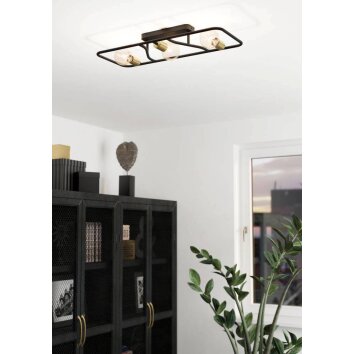 Eglo MESSINARO Ceiling Light brass, black, 3-light sources