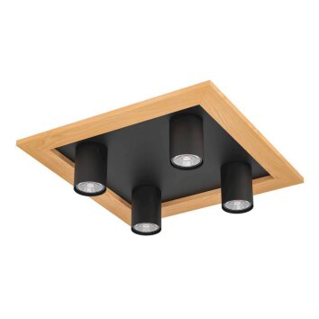 Eglo VALCASOTTO Ceiling Light LED brown, black, 4-light sources
