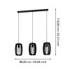 Eglo BAJAZZARA Pendant Light black, 3-light sources