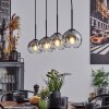 Koyoto  Pendant Light glass 15 cm chrome, clear, Smoke-coloured, 4-light sources
