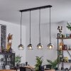 Koyoto  Pendant Light glass 15 cm chrome, clear, Smoke-coloured, 4-light sources