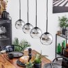 Koyoto  Pendant Light glass 15 cm chrome, clear, Smoke-coloured, 4-light sources