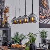 Koyoto  Pendant Light glass 15 cm chrome, Smoke-coloured, 4-light sources