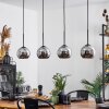 Koyoto  Pendant Light glass 15 cm chrome, Smoke-coloured, 4-light sources