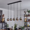 Koyoto  Pendant Light glass 15 cm chrome, Smoke-coloured, 5-light sources